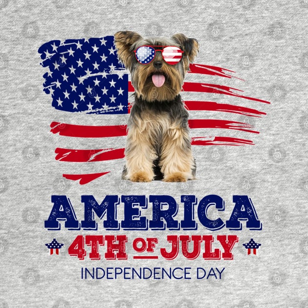 Yorkie Flag USA - America 4th Of July Independence Day by bunnierosoff21835